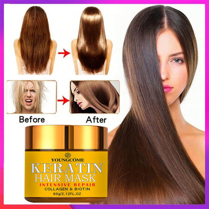 Biotin Kollagen Keratin Haarmaske – Tiefenreparaturbehandlung für trockenes, geschädigtes Haar