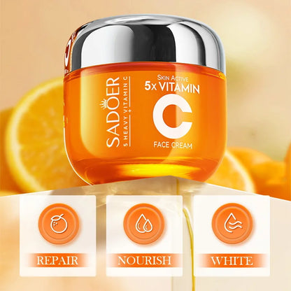 SADOER Vitamin C Gesichtscreme – Straffende, feuchtigkeitsspendende und aufhellende Gesichtscreme für schöne Haut