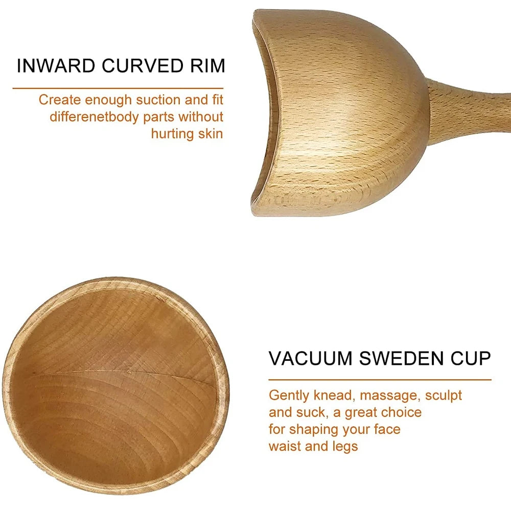 6-in-1-Massagegerät aus Holz zur Lymphdrainage, Anti-Cellulite und Faszienmassage für die Ganzkörper-Muskulaturentspannung