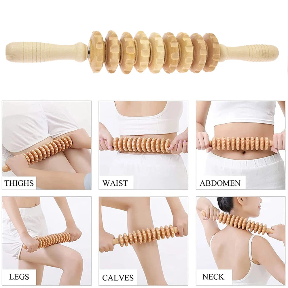 1 Stück Massagegerät aus Holz, Therapiegerät aus Holz zur Linderung von Muskelschmerzen, Körperformungswerkzeug, Faszienmassage