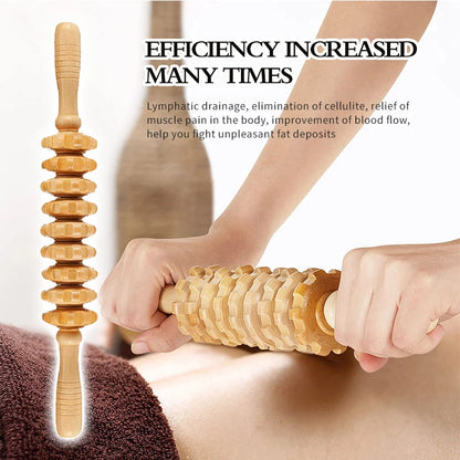 Holzmassagerolle, Lymphdrainage-Massage, Schabmassage, Ganzkörper-Schmerzlinderungswerkzeug, Anti-Cellulitis-Massage