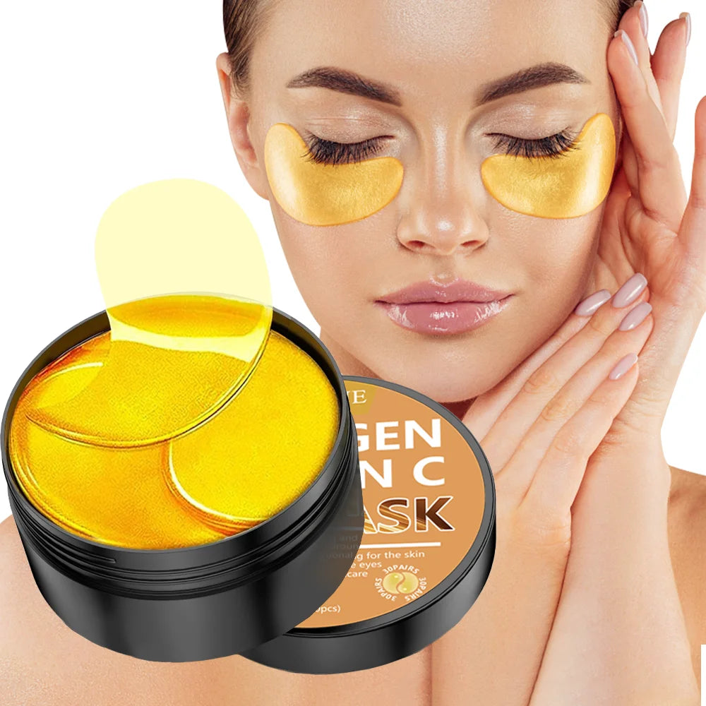 YUITIKUE Collagen-Vitamin-Augenmaske 6x mit Extra Serum – Hautfreundlich &amp; schnell einziehend, intensive Feuchtigkeitspflege, 90-g-Tiegel