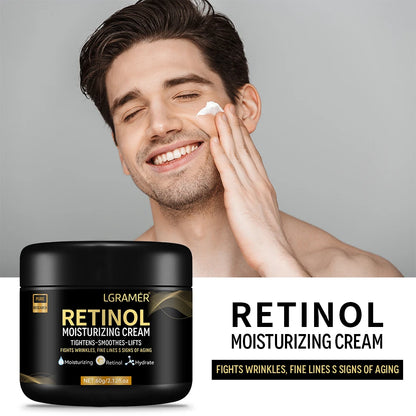 Retinol-Gesichtscreme für Männer – Feuchtigkeitsspendende Retinolcreme gegen Falten, Hautalterung, verfeinert die Poren, hellt die Haut auf und glättet sie.