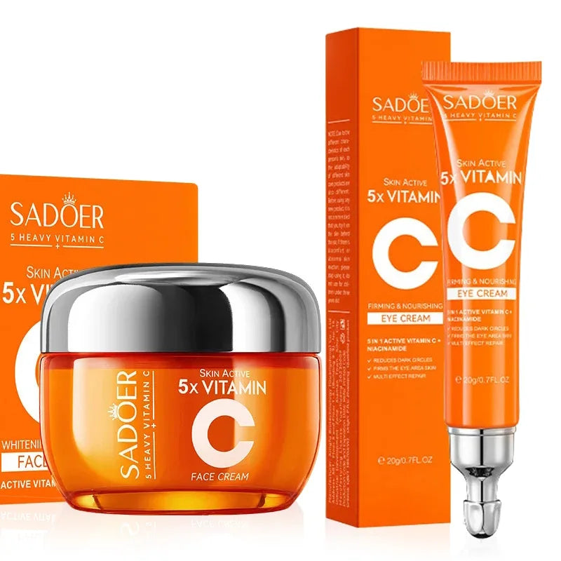 SADOER Vitamin C Gesichtscreme – Straffende, feuchtigkeitsspendende und aufhellende Gesichtscreme für schöne Haut