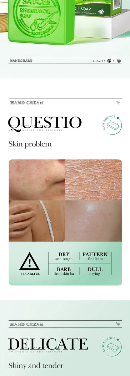 SADOER Aloe Gesichtsseife, Gesichtsreinigungsschaum, feuchtigkeitsspendend, straffend, ölregulierend, handgemachte Seife