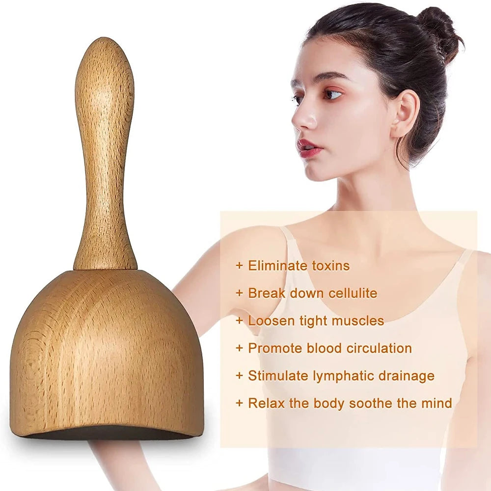 6-in-1-Massagegerät aus Holz zur Lymphdrainage, Anti-Cellulite und Faszienmassage für die Ganzkörper-Muskulaturentspannung