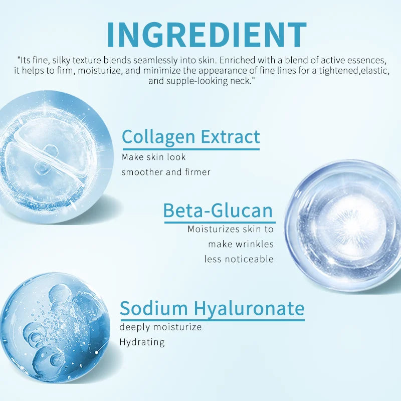 Kollagen-Halsmaske: Strafft, hellt auf und spendet Feuchtigkeit. Anti-Aging, festigt, nährt, glättet Falten. Intensive Feuchtigkeitspflege für einen jugendlichen Hals.