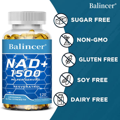 NAD+ Ergänzungsmittel mit Resveratrol – Anti-Aging Energie-Booster 120 Kapseln
