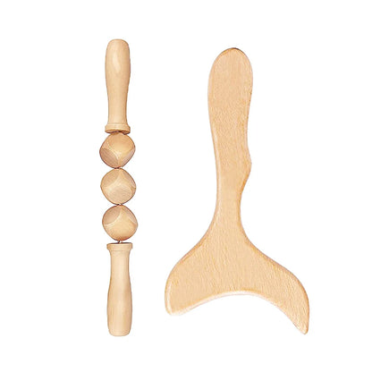 Holzmassagerolle, Lymphdrainage-Massage, Schabmassage, Ganzkörper-Schmerzlinderungswerkzeug, Anti-Cellulitis-Massage