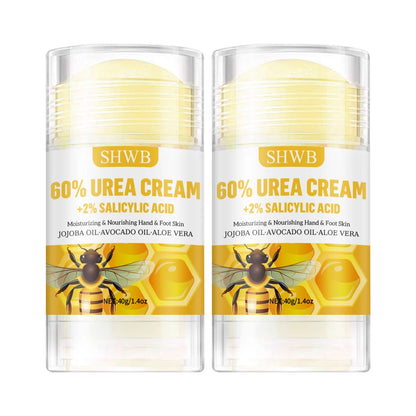 60%ige Urea-Hand- und Fußcreme repariert trockene, rissige Haut, peelt sanft, macht die Haut weich und spendet intensive Feuchtigkeit.