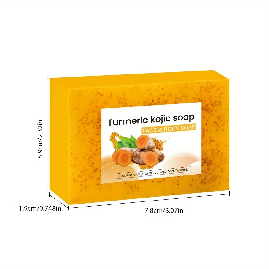 8 Stück Kurkuma-Zitronen-Koji-Säureseife, Weihnachtsgeschenkseife, Familienseife, 3-in-1-Effekt, sanfte Reinigung und Make-up-Entfernung