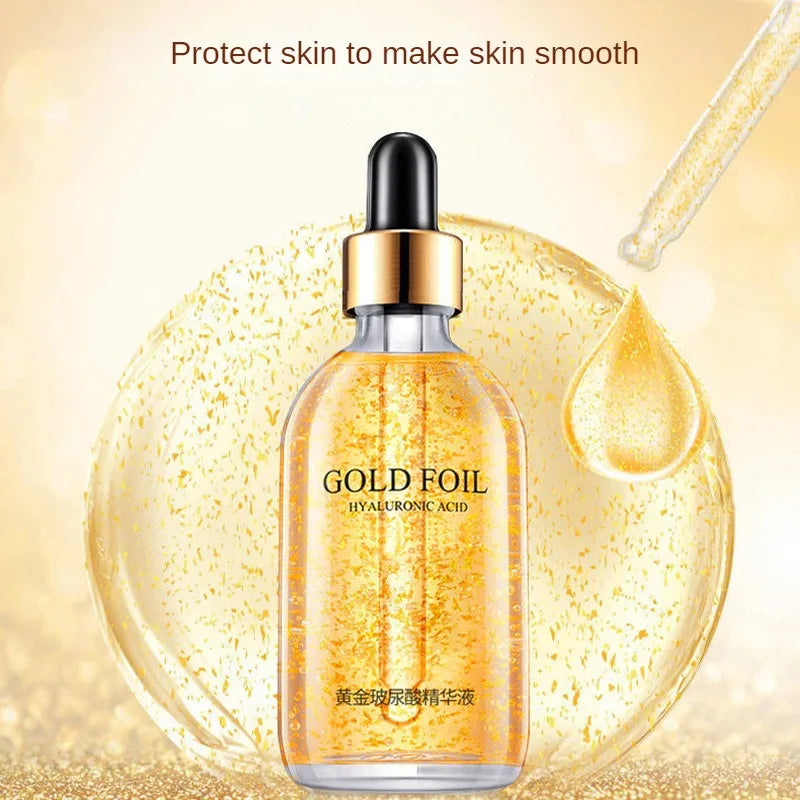 100 ml 24-Karat-Goldfolien-Essenz Feuchtigkeitsspendendes Gesichtsserum für geschmeidige Haut Gesichtsessenz für Dropshipping