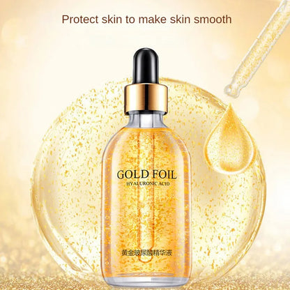 100 ml 24-Karat-Goldfolien-Essenz Feuchtigkeitsspendendes Gesichtsserum für geschmeidige Haut Gesichtsessenz für Dropshipping