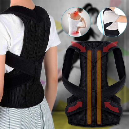 Back Posture Corrector Brace - Shoulder Support for Pain Relief &amp; Spine Alignment