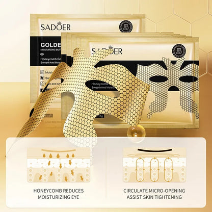 10 Stück SADOER Peptid-Golden-Kollagen-Augenmaske Feuchtigkeitsspendend Straffend Glättend Anti-Augenringe Augenmasken Hautpflege