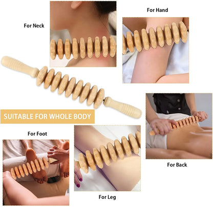 1 Stück Holzmassagegerät Maderoterapia Massageroller Anti-Cellulite Schlankheitsmassage Gua Sha Massagegerät für Körper, Rücken und Füße