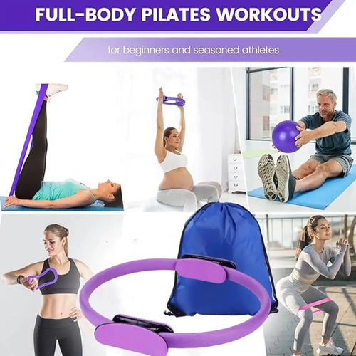 Pilates-Ring-Set, 13-teilig – Heimfitnessgeräte für Krafttraining, Muskelaufbau und Dehnung inkl. Yoga-Zubehör – Alle Leistungsstufen