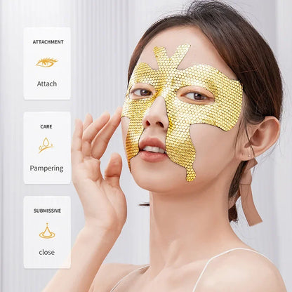 10 Stück SADOER Peptid-Golden-Kollagen-Augenmaske Feuchtigkeitsspendend Straffend Glättend Anti-Augenringe Augenmasken Hautpflege