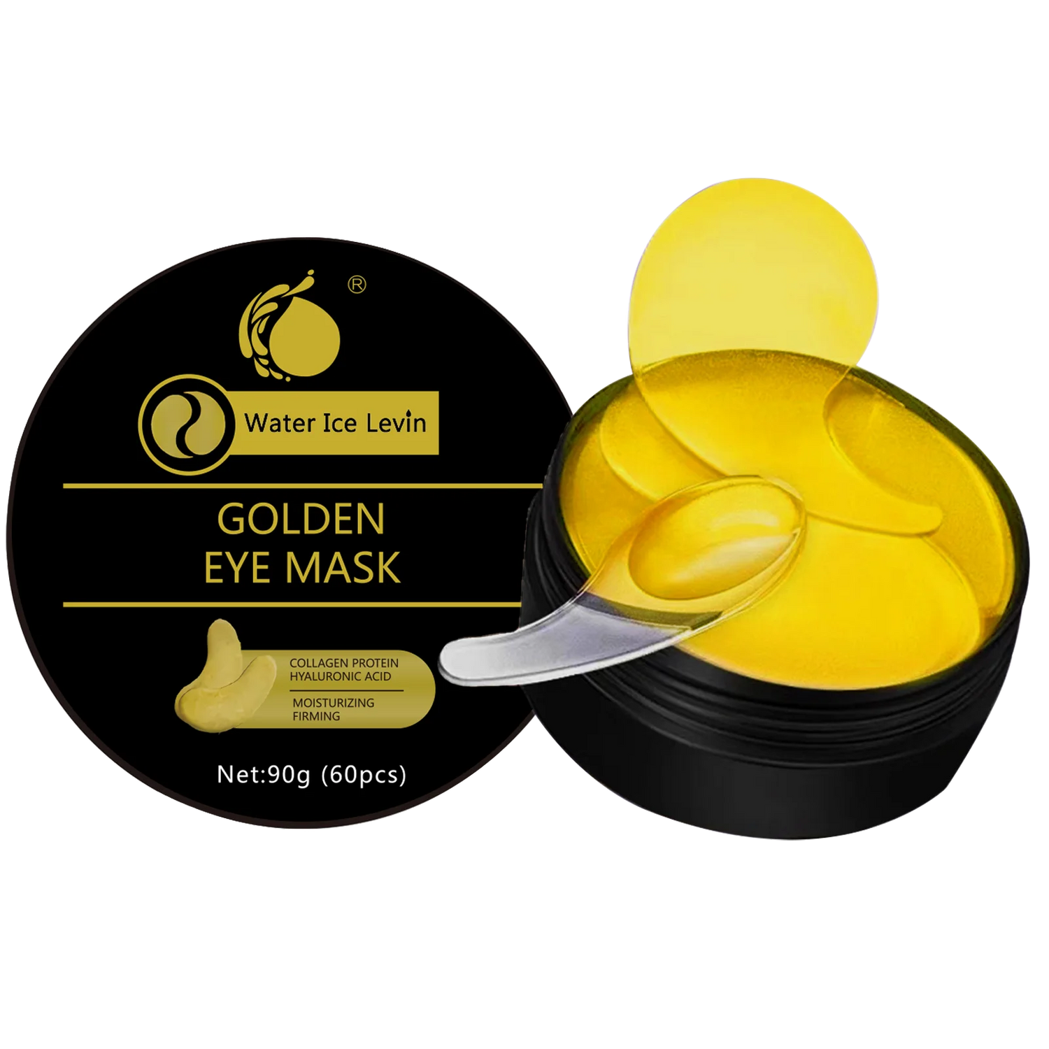 Goldene Augenmaske mit Kollagen und Aloe Vera – Hypoallergenes Feuchtigkeitspflaster, geeignet für alle Hauttypen, erhöht die Leuchtkraft und Elastizität der Haut, reduziert fahle Haut.
