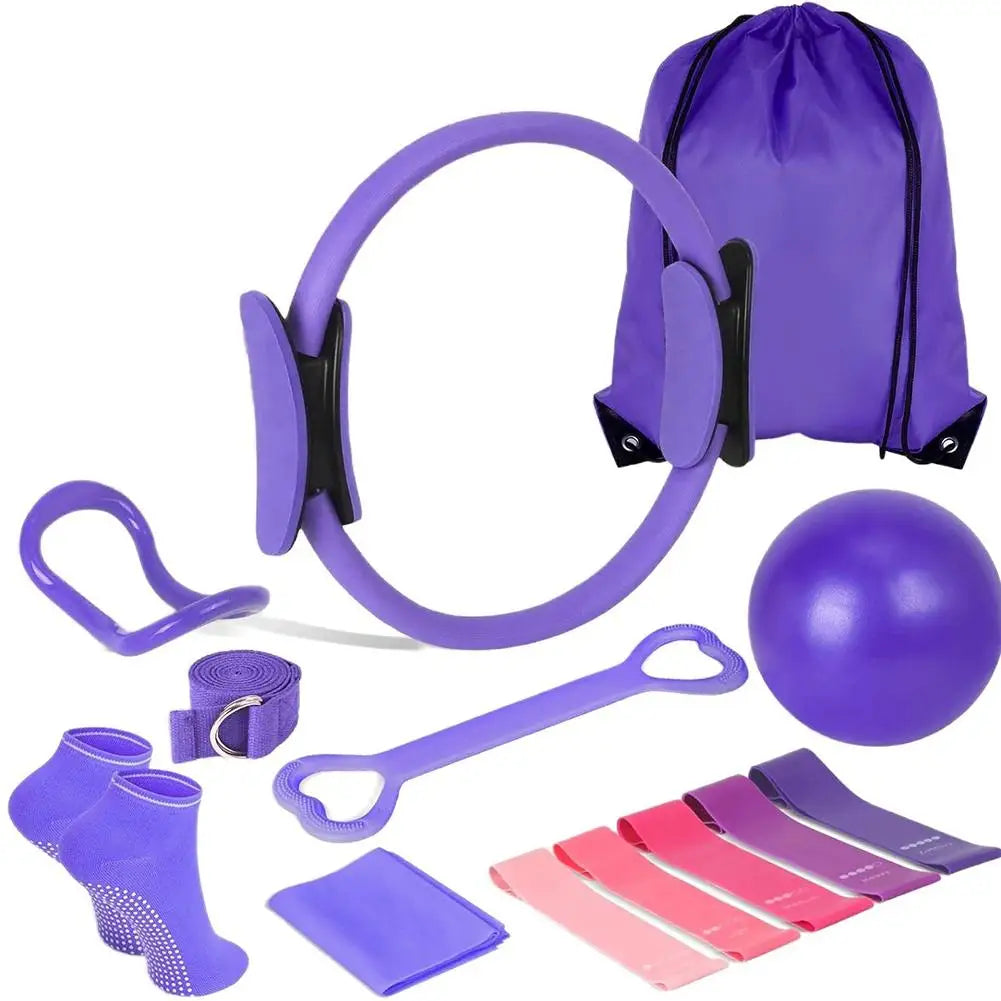 Pilates-Ring-Set, 13-teilig – Heimfitnessgeräte für Krafttraining, Muskelaufbau und Dehnung inkl. Yoga-Zubehör – Alle Leistungsstufen