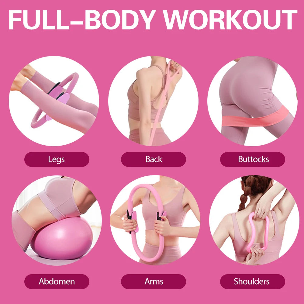 Pilates-Yoga-Set, 13-teiliges Heim-Pilates-Set für Frauen, Pilates-Ausrüstung, Fitness-Basics, Starter-Set, Zubehör