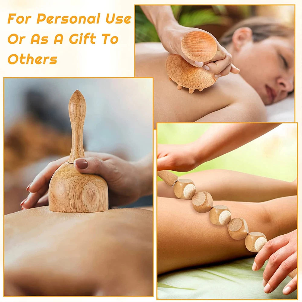 1 Stück Massagegerät aus Holz, Therapiegerät aus Holz zur Linderung von Muskelschmerzen, Körperformungswerkzeug, Faszienmassage