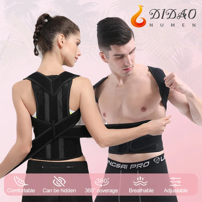Back Posture Corrector Brace - Shoulder Support for Pain Relief &amp; Spine Alignment
